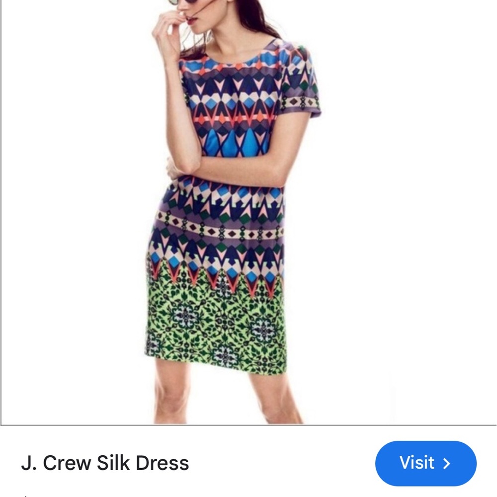 J Crew Silk Geometric Dress